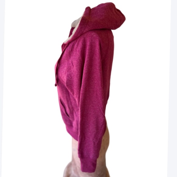 Bright Pink Zip Through Hoodie - Picture 4 of 8